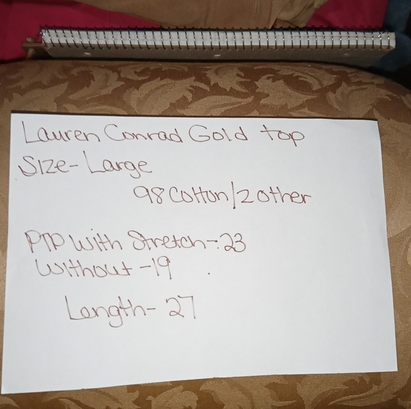 Lauren Conrad Gold Shimmery Polka Dot Top - Picture 5 of 5